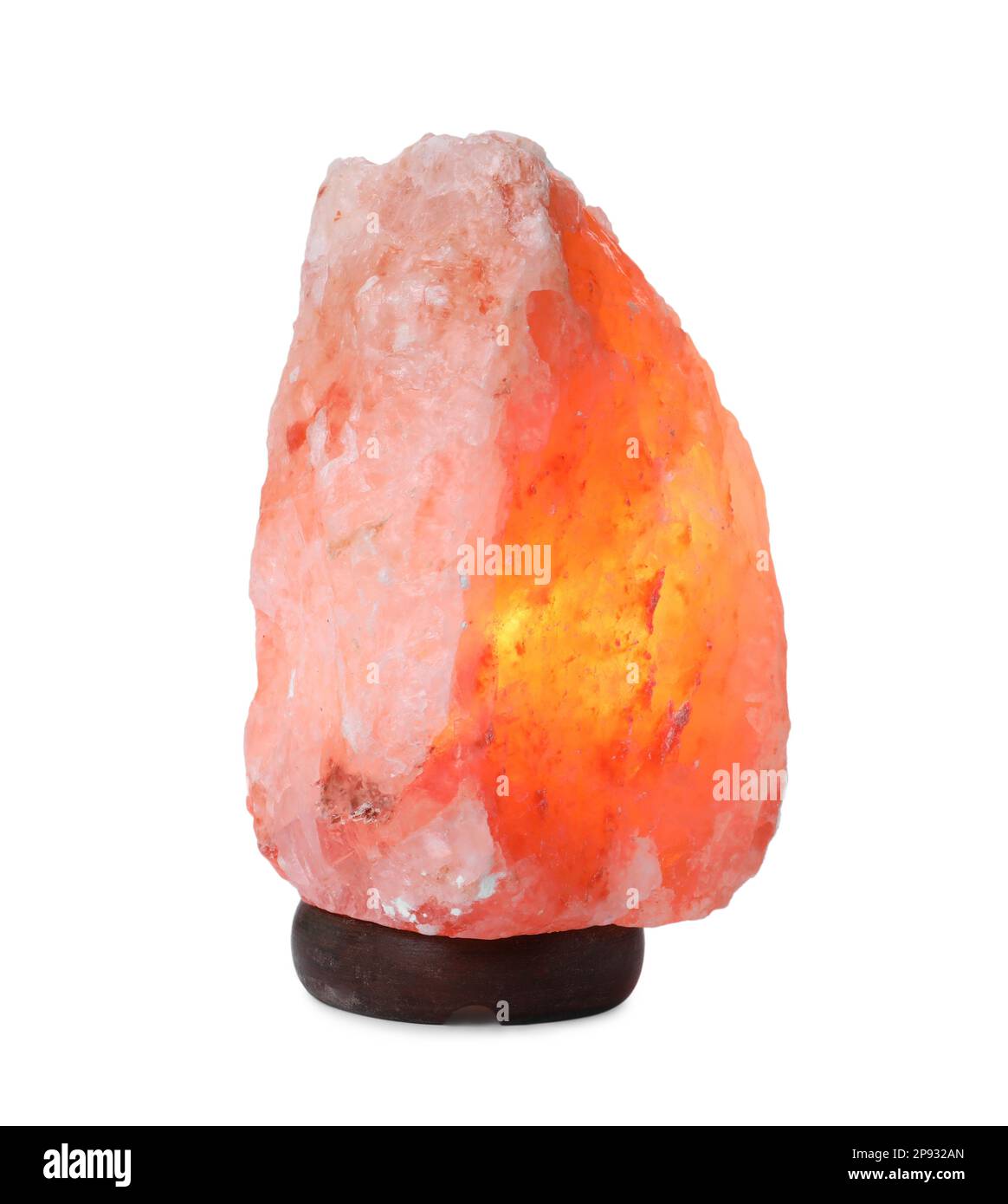 Pink Himalayan salt lamp isolated on white Stock Photo Alamy