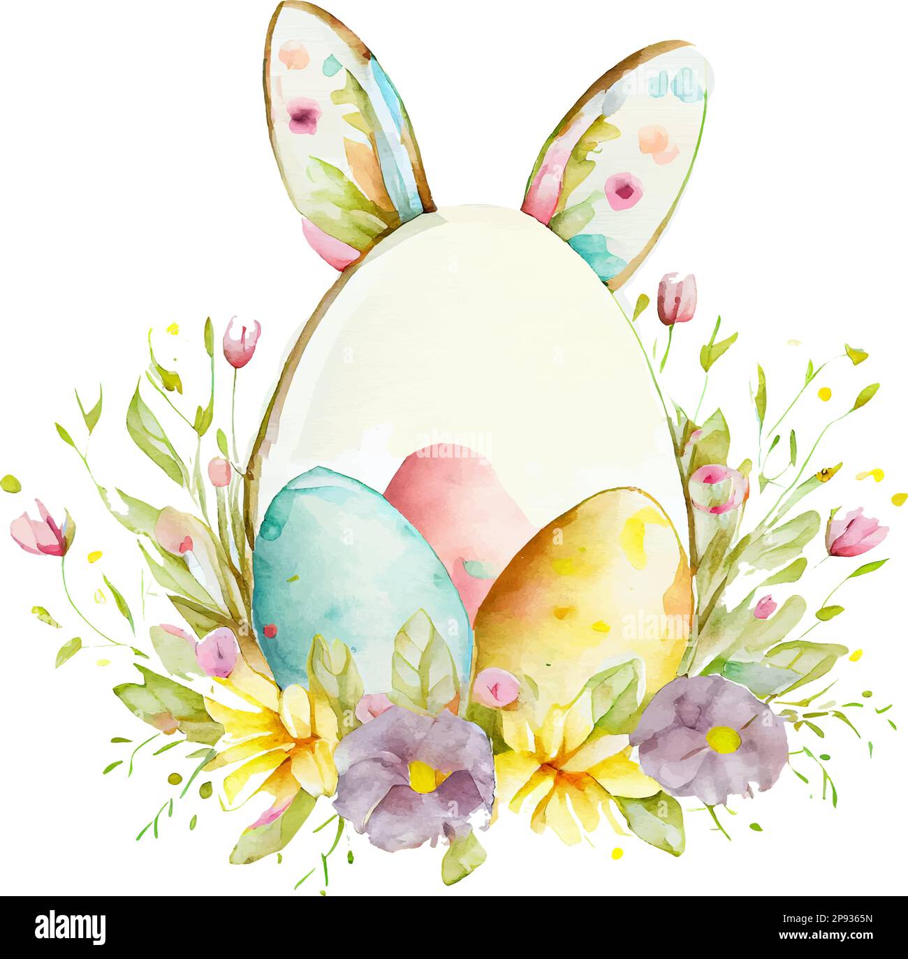 vector illustration of frame theme easter and spring isolate Stock ...