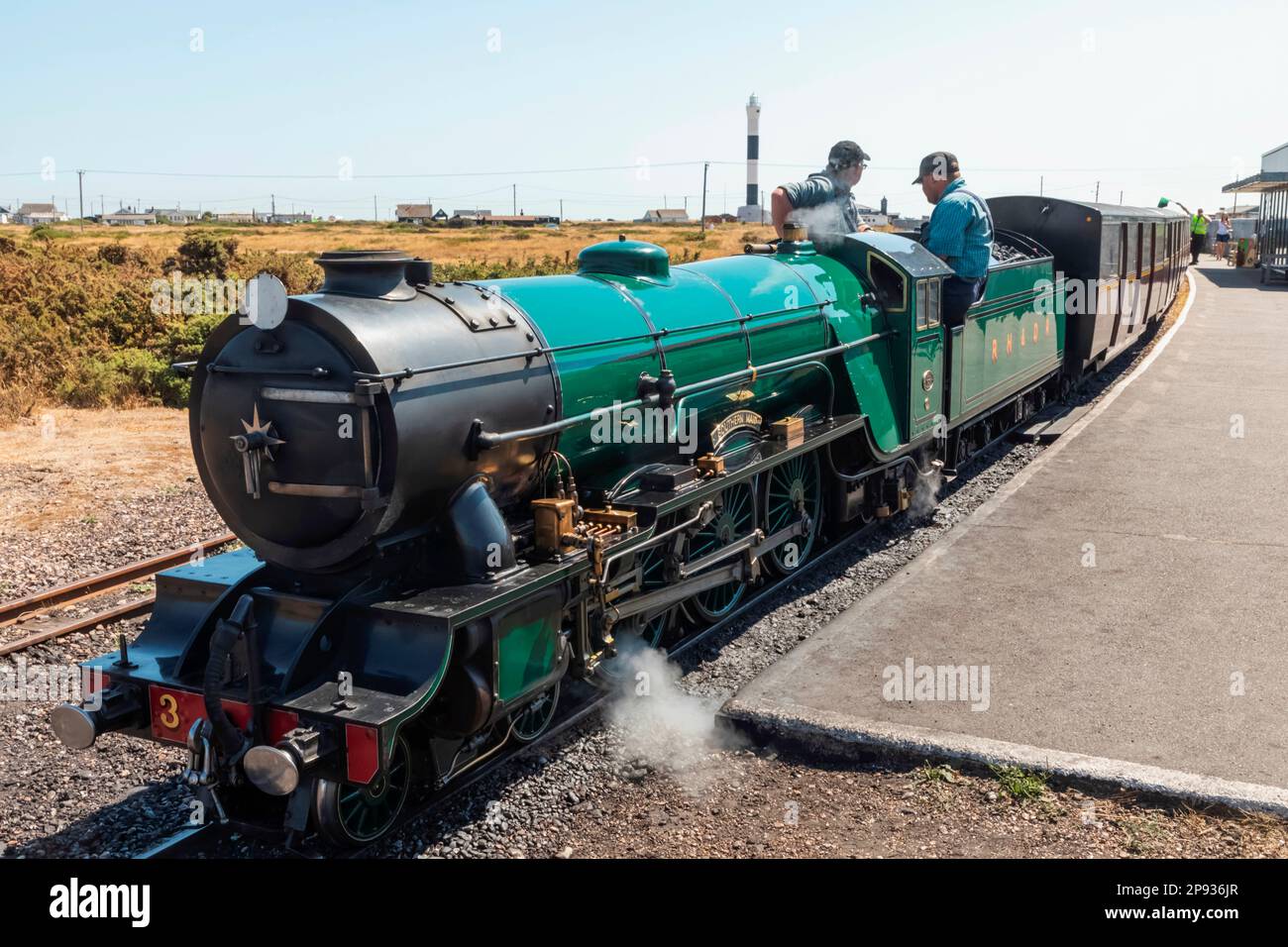 England, Kent, Dungeness, The Romney Hythe and Dymchurch Railway, Steam  Train at Dungeness Station Stock Photo - Alamy