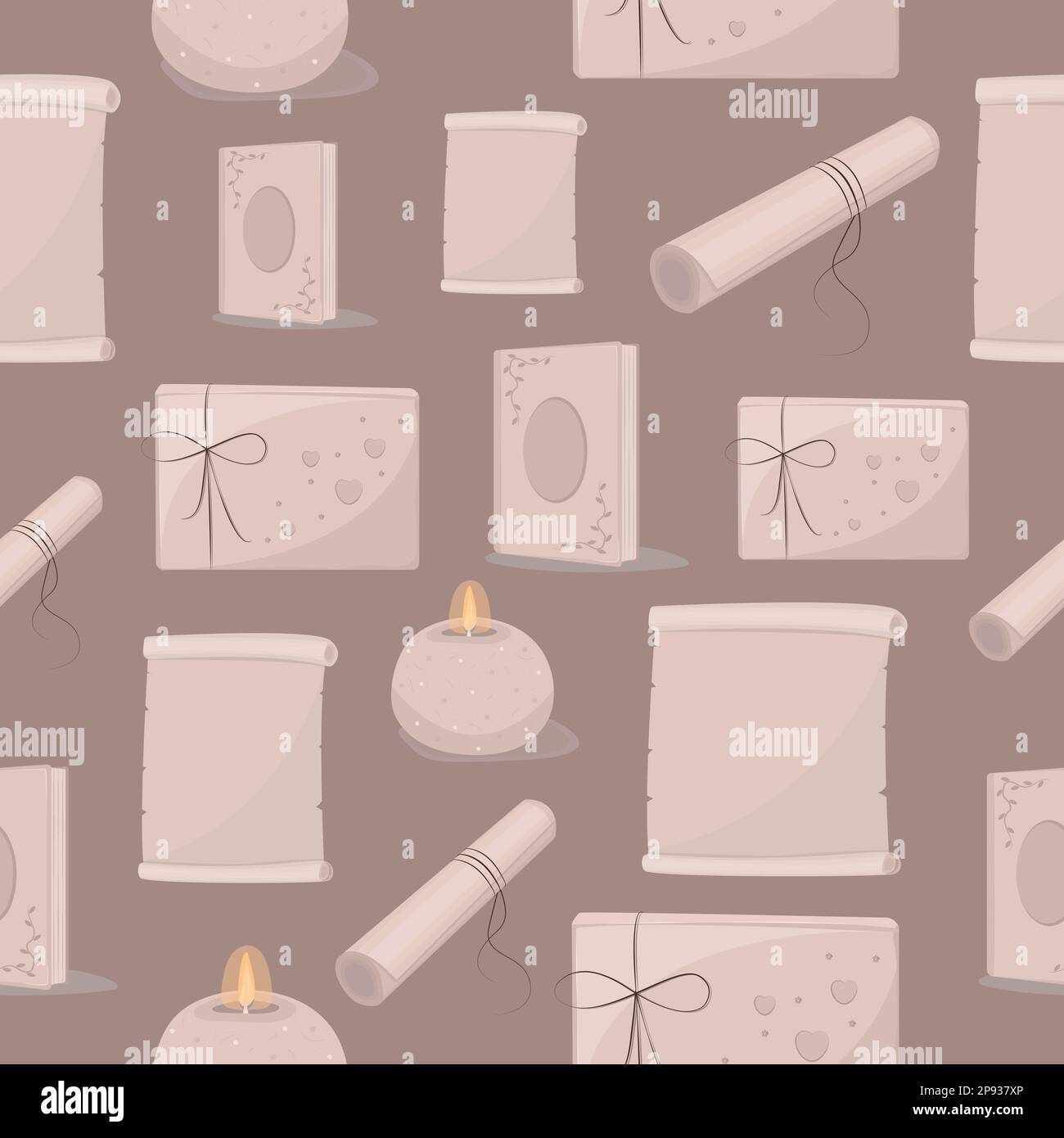 Education, monochrome beige seamless pattern Stock Vector