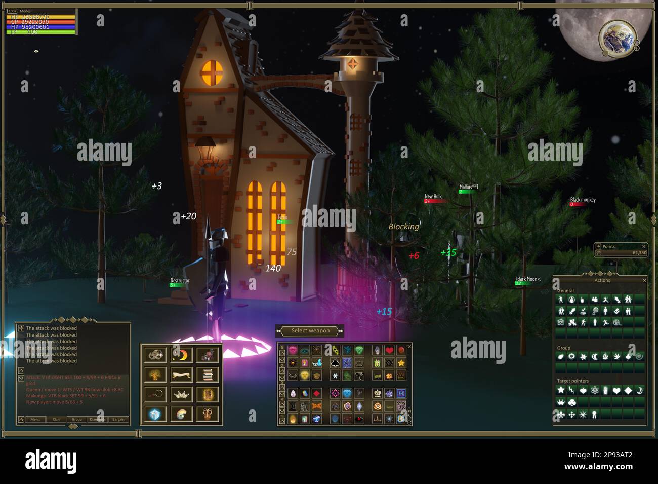 Roleplaying video game, illustration. Characters in virtual world