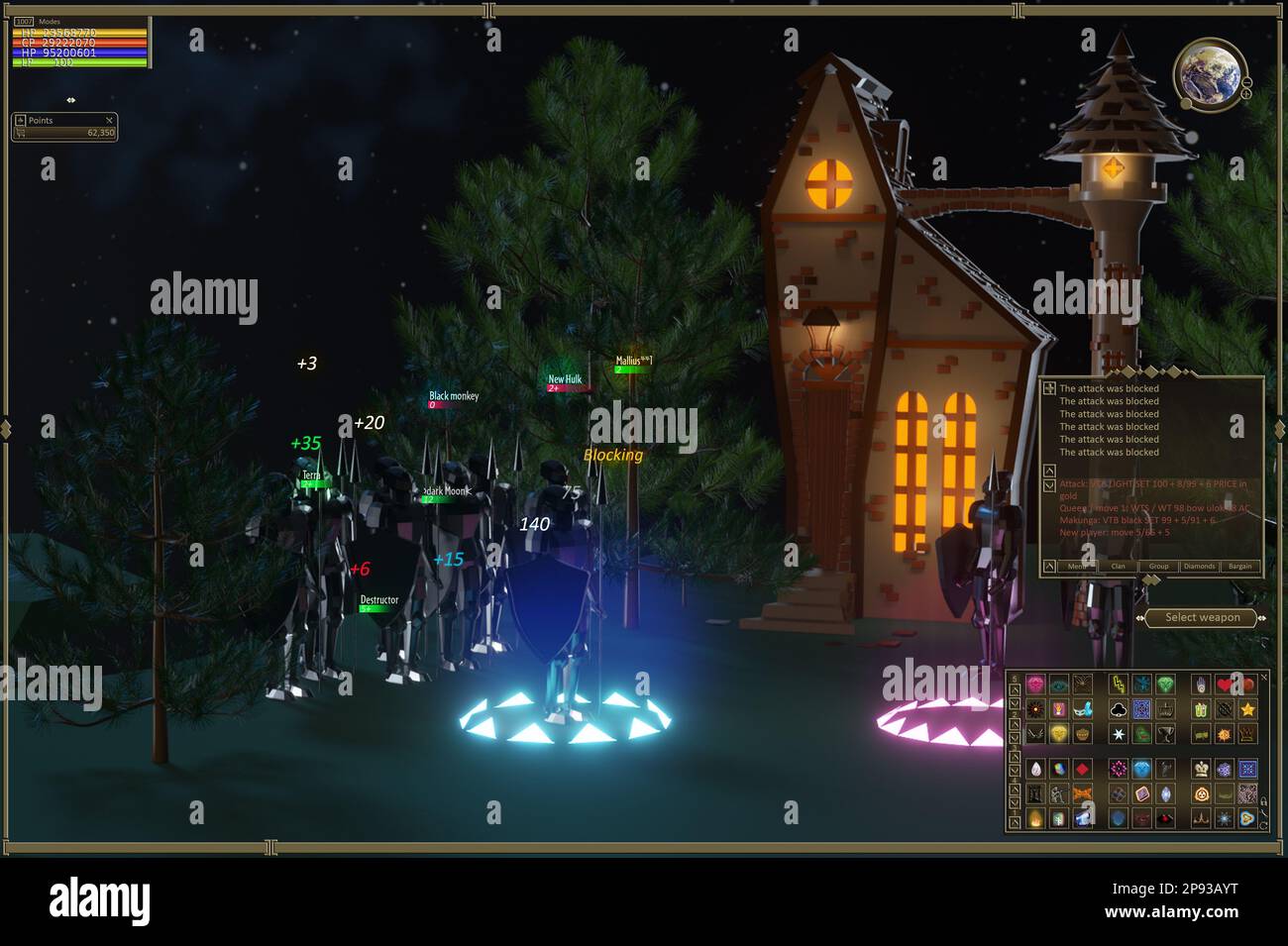 Roleplaying video game, illustration. Characters in virtual world