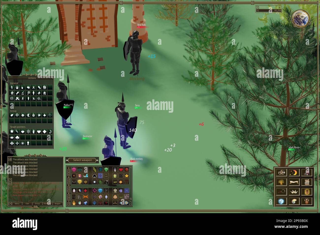 Roleplaying video game, illustration. Characters in virtual world