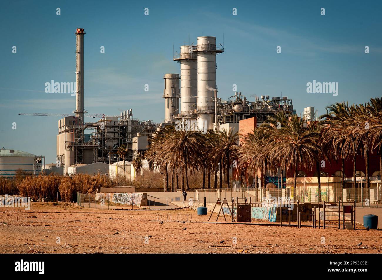 The Litoral beach in Sant Adria del Besos, Barcelona, remins closed to