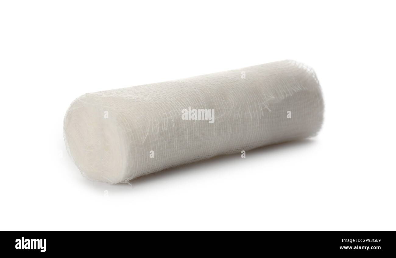 Medical cotton bandage roll isolated on white Stock Photo Alamy