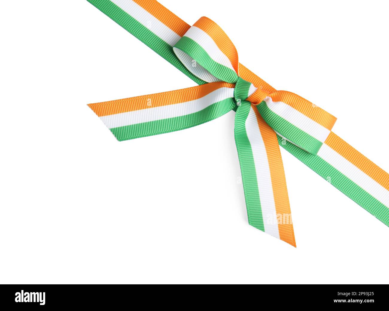Indian flag ribbon with bow on white background, top view Stock Photo ...