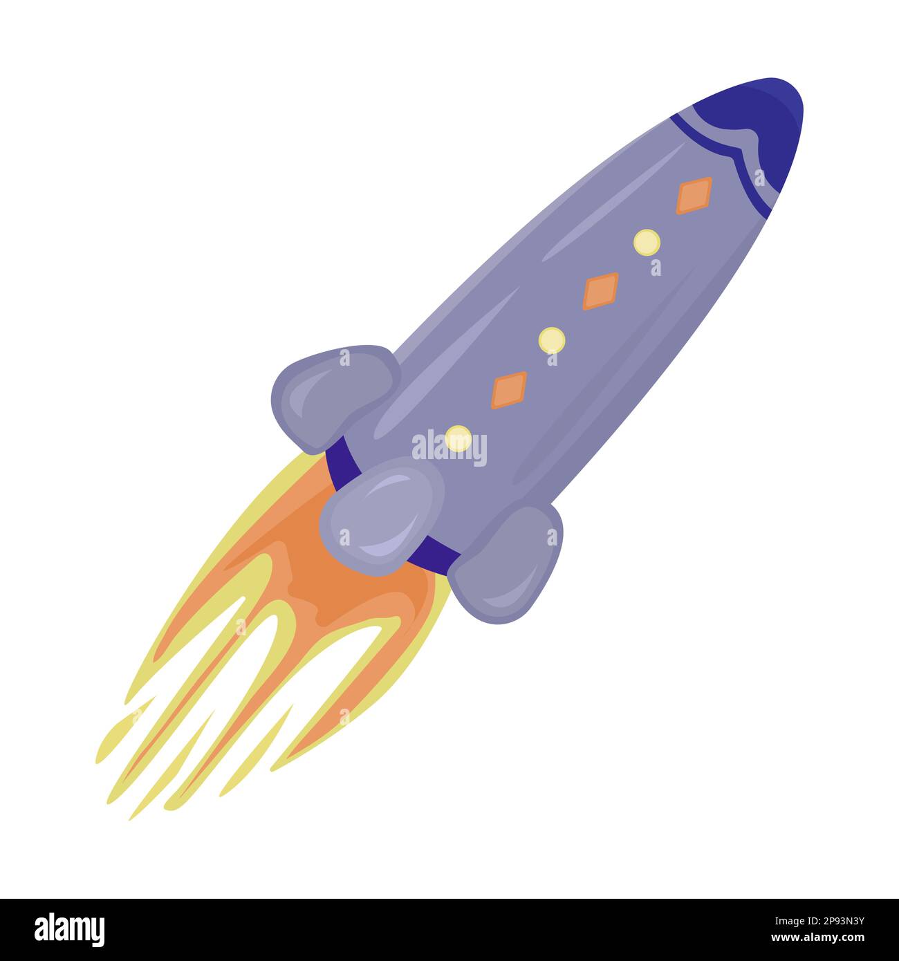 Flying up cute rocket, colorful illustration Stock Vector Image & Art ...
