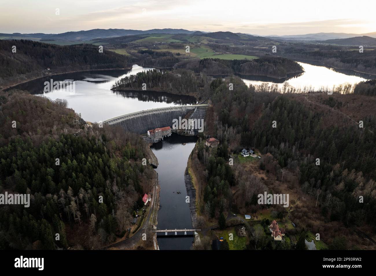 Europe, Poland, Lower Silesia, Pilchowice Dam, Bobertalsperre Mauer Stock Photo