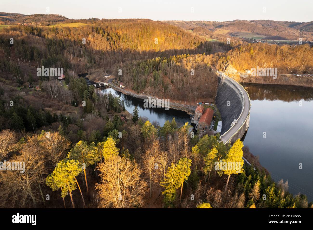 Europe, Poland, Lower Silesia, Pilchowice Dam, Bobertalsperre Mauer Stock Photo