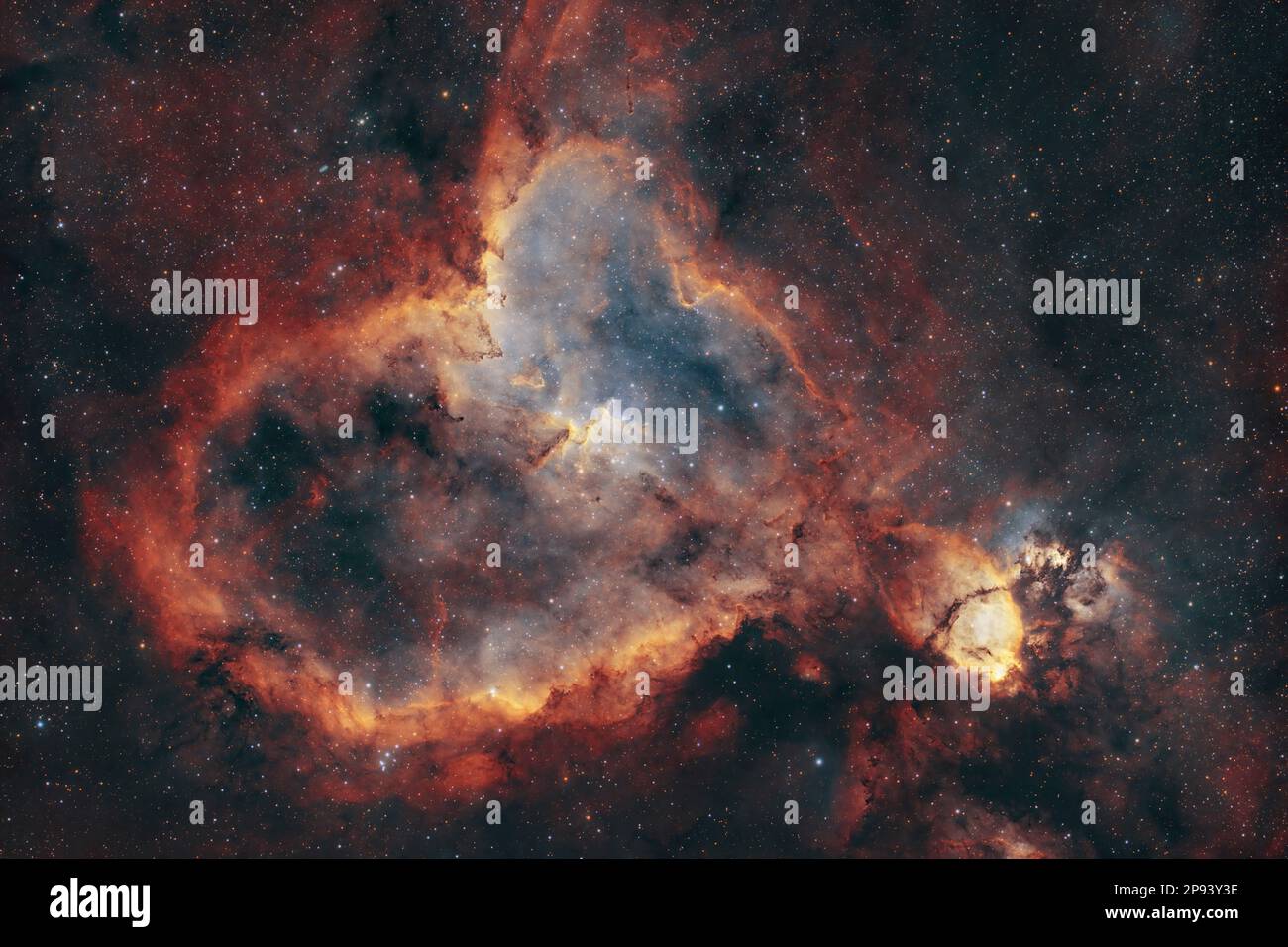 Heart Nebula IC1805 as HOO narrow band image, astrophotography Stock Photo