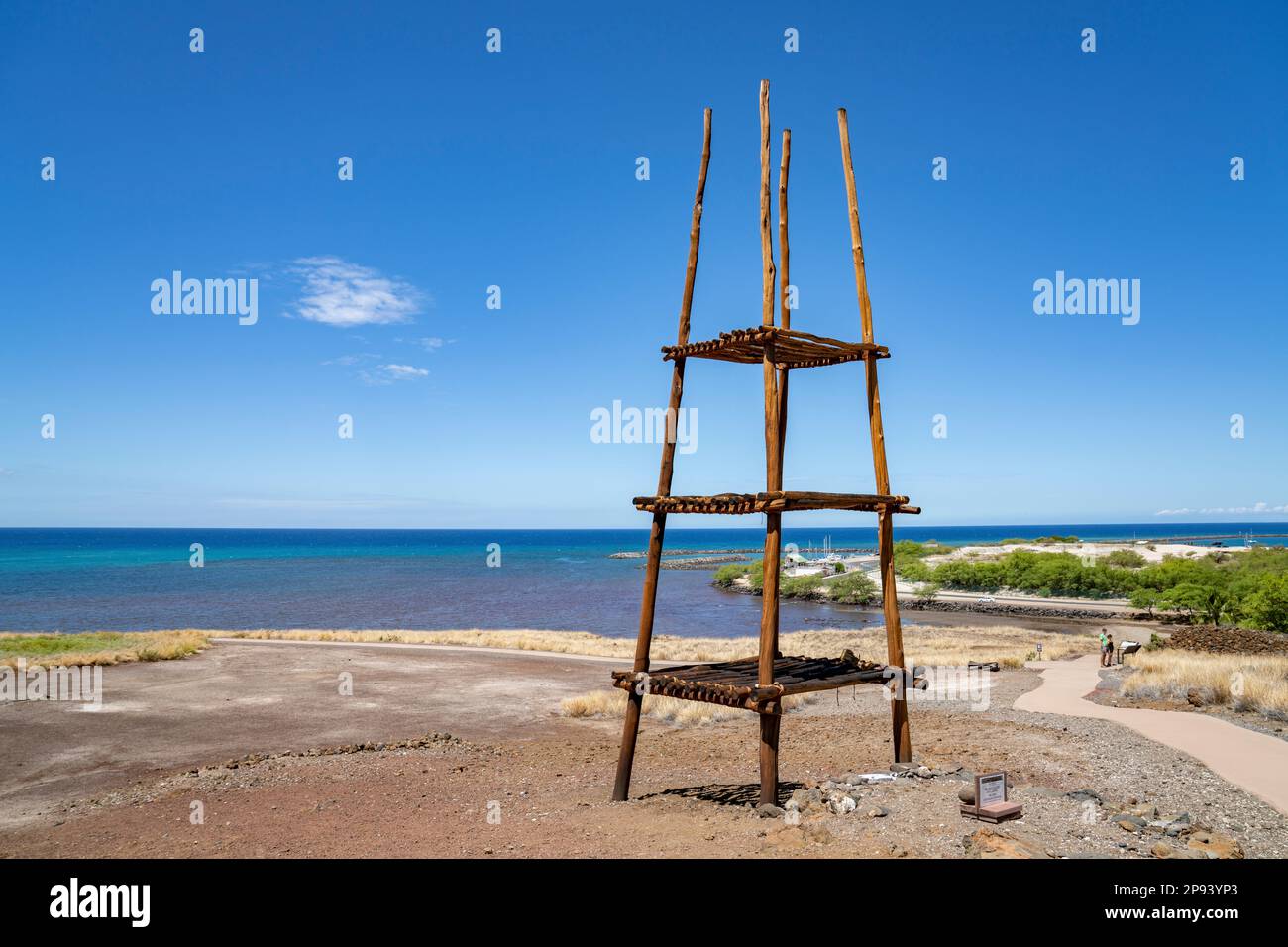 Sacrificial Tower at Pu'ukohola Heiau, Big Island, Hawaii, USA
