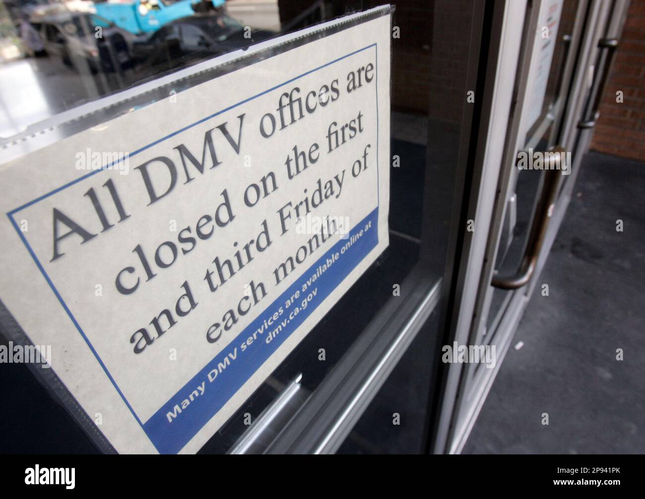 A state Department of Motor Vehicles office is closed in San Francisco,  Friday, Feb. 20, 2009. The governor ordered more than 200,000 state  government workers to take two days off each month