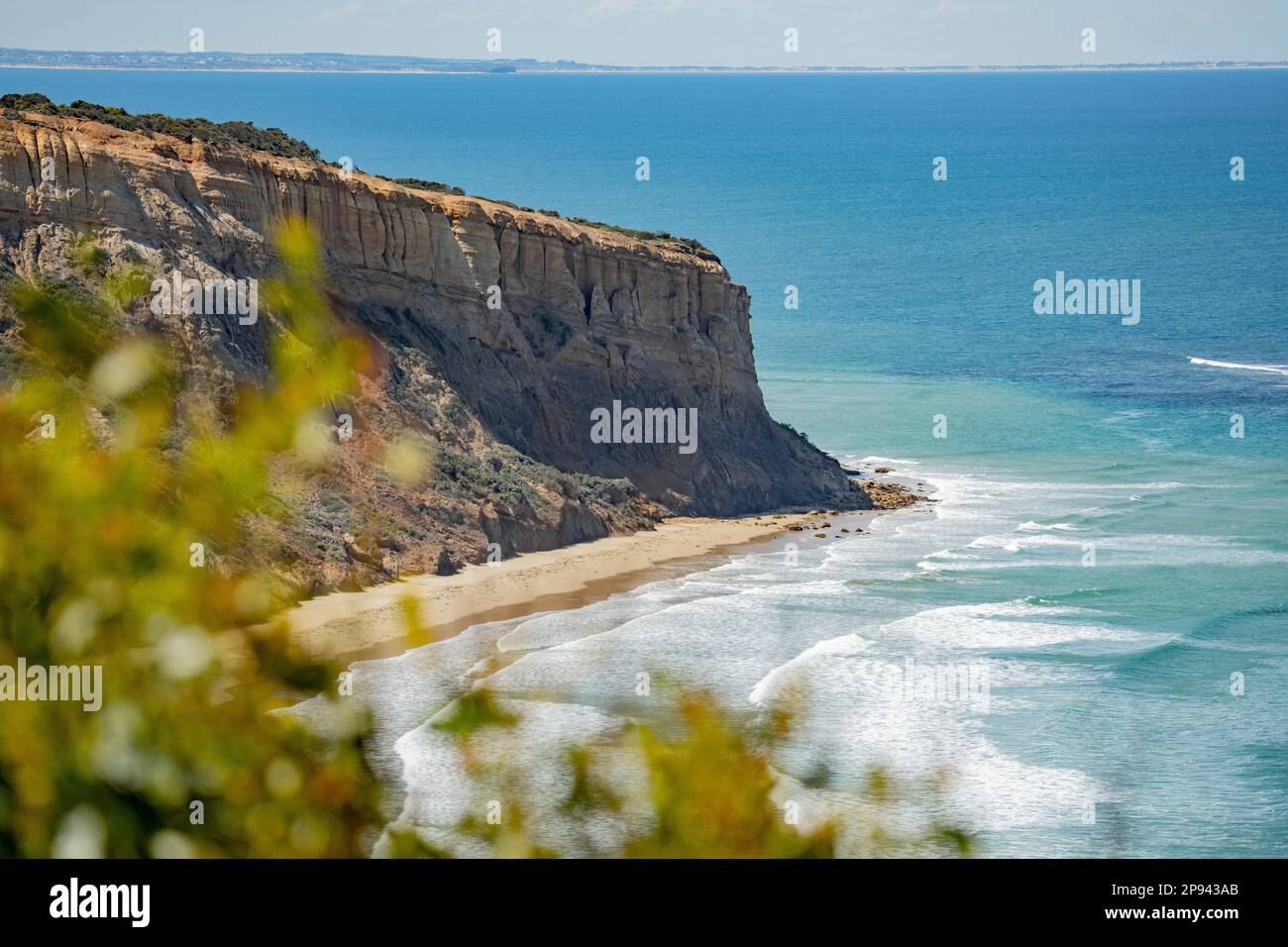 View from the lookout at the Koorie Cultural Walk on Addiscot Beach, Bells Beach, Great Ocean Road, Victoria, Australia Stock Photo