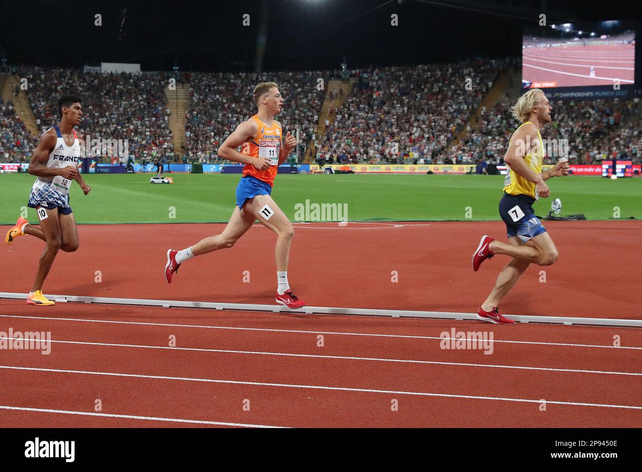 Decathletes in the 1500m at the European Athletics Championship 2022 Stock Photo