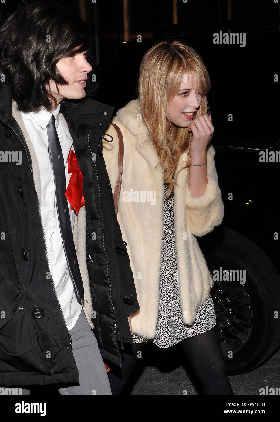 Peaches Geldof, right, and friend attend the 'Armani 5th Avenue' store