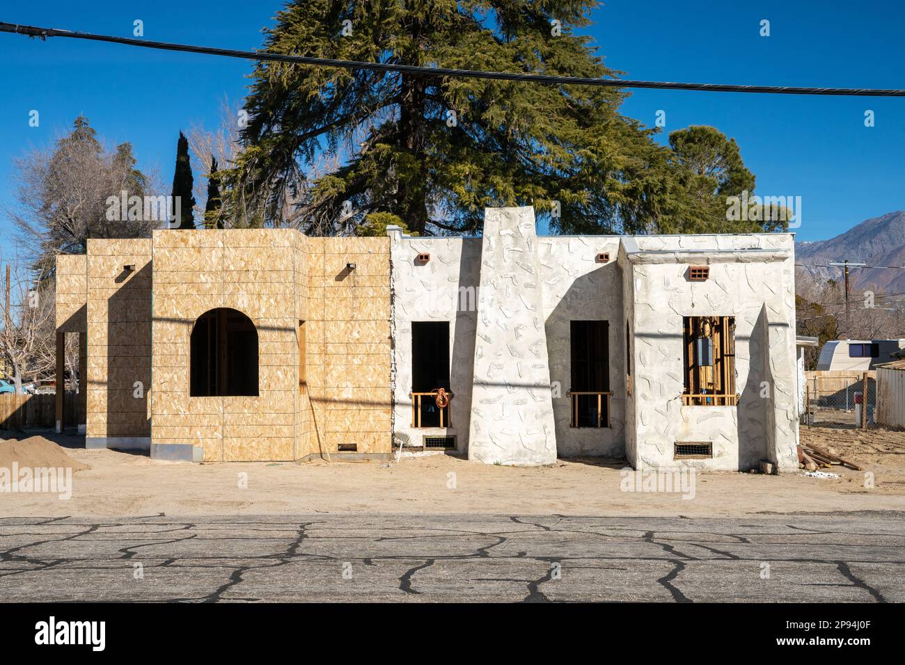 Lone Pine, CA, USA February 9th, 2023 A home under extreame