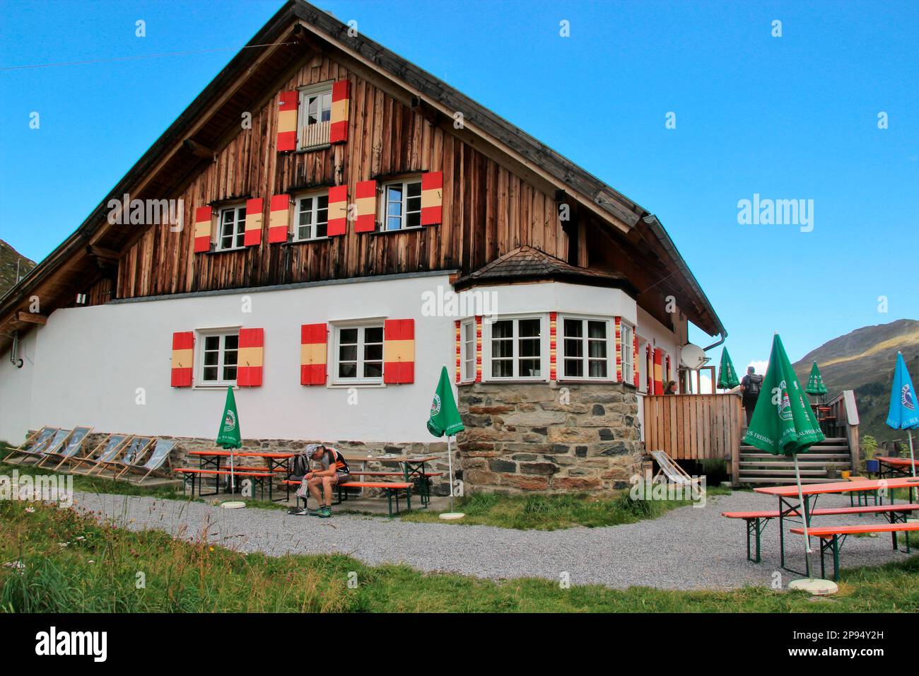 Potsdamer Hut (2009m) in the Fotschertal Sellrain, Innsbruck, Tyrol, Austria Stock Photo