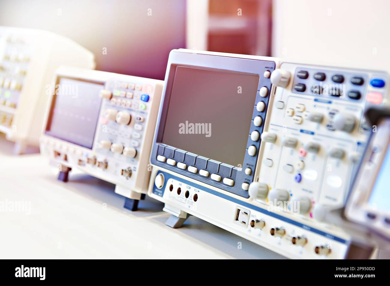 Oscilloscope spectrum analyzer in store exhibition Stock Photo Alamy