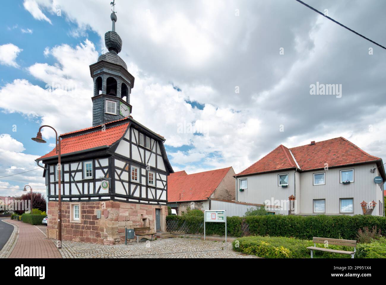 Chapel Altenbreitungen, church, half-timbered chapel, half-timbered, historical, Breitungen, Werra, Thuringia, Germany, Stock Photo