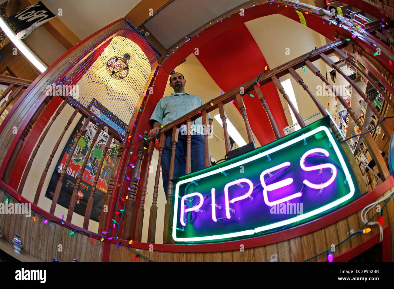 Marwan Zeidan stands and looks over his store, the Ashbury Tobacco Center,  on Haight Street in San Francisco, Tuesday, Jan. 3, 2009. Counterculture  pilgrims hoping to catch a whiff of Flower Power