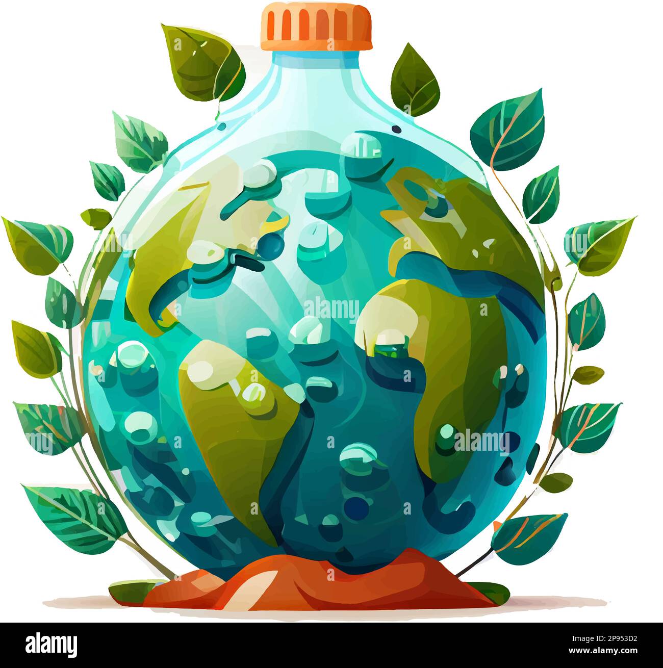 vector illustration of global water on the earth eco save concept Stock ...