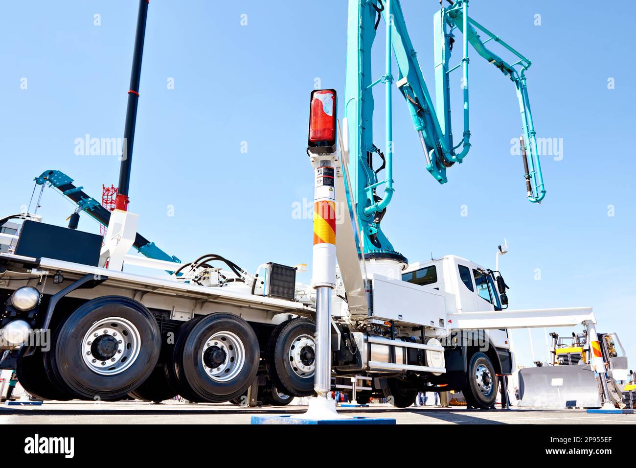 Hydraulic support for truck construction concrete pump Stock Photo Alamy