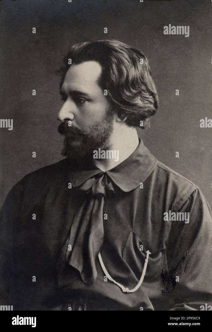 1915 ca : The russian writer and playwright LEONID Nikolaevic ANDREEV ( Orel 1871 - Mustamaggi 1919 ) , close friend of writer  Maksim Gorkij  ( 1868 - 1936 ) - ANDREYEV - ANDREIYEV - portrait - ritratto - baffi - moustache - barba - beard - cravatta - tie  - LETTERATO - SCRITTORE - LETTERATURA -  Literature - PORTRAIT - RITRATTO  - POET - POETA - POESIA - POETRY - PROFILE - PROFILO - collar - colletto  ---- Archivio GBB Stock Photo