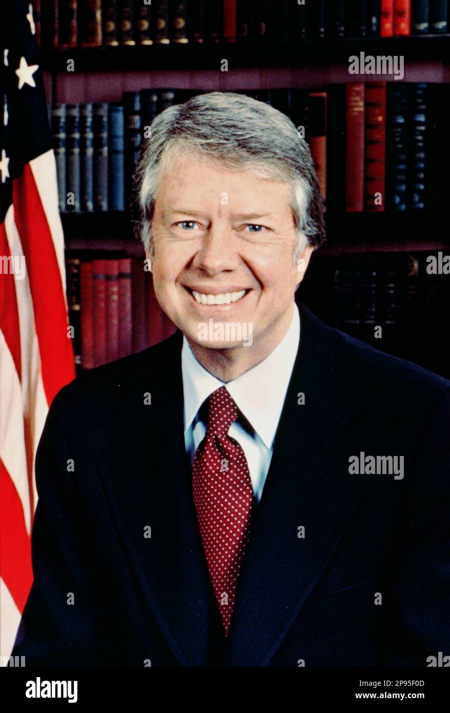 1977, 31 january , USA :  James Earl ' Jimmy ' Carter, Jr. (born October 1, 1924) was the 39th President of the United States from 1977 to 1981, and the Nobel Peace laureate of 2002.Official photo by White House Press Office - Presidente della Repubblica - USA - ritratto - portrait - cravatta - tie - collar - colletto  - UNITED STATES  - STATI UNITI  - bandiera - flag - bandiere  ----  Archivio GBB Stock Photo