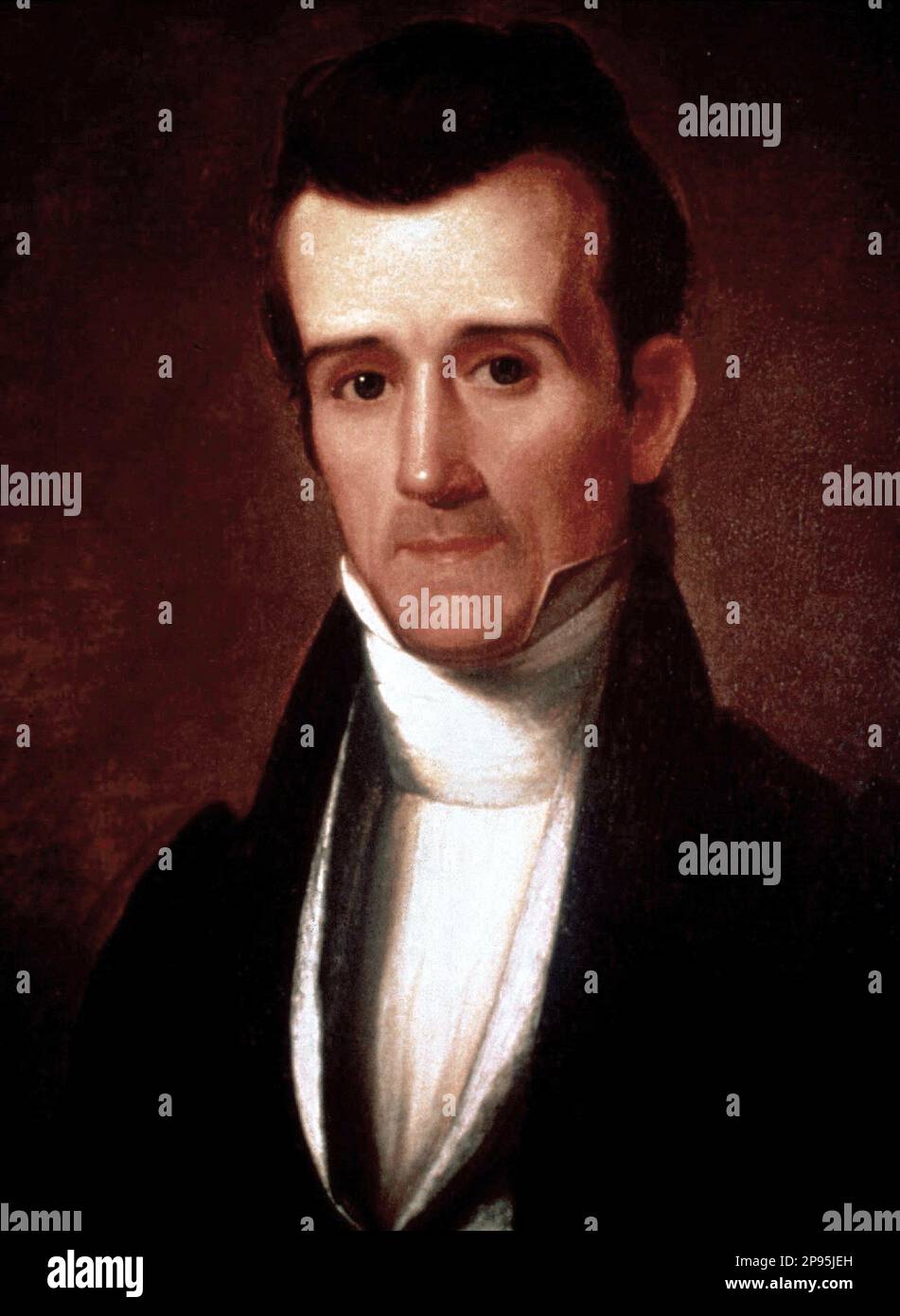 James Knox POLK  ( 1795 - 1849 ) , 11th President of the United States  from 1841 to 1845 . Anonimous portrait of Polk before his presidency . - Presidente della Repubblica - USA - ritratto - portrait - cravatta - tie - collar - colletto  - UNITED STATES  - STATI UNITI ----  Archivio GBB Stock Photo