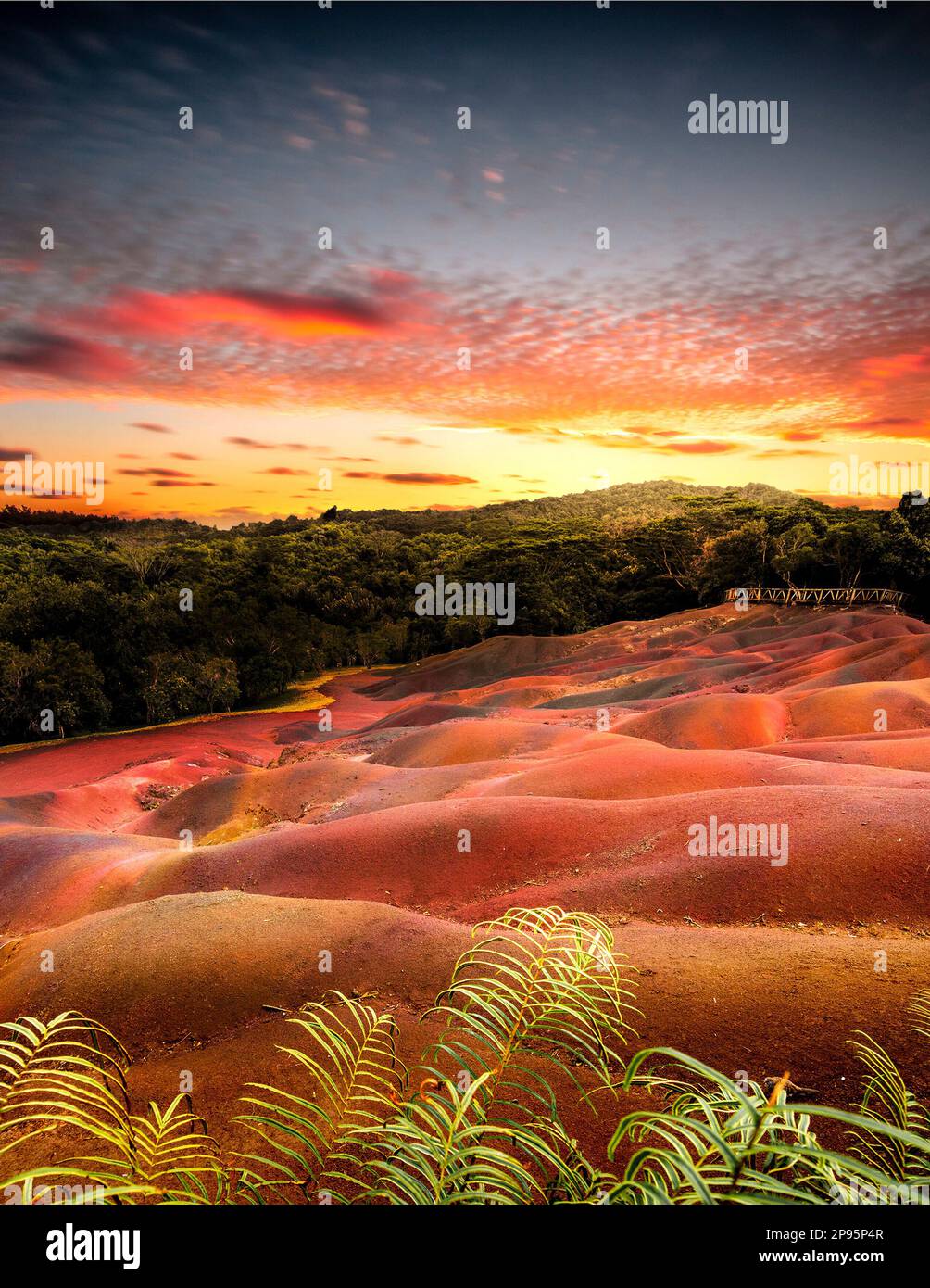 Seven Colored Earth at Chamarel Seven Colored Earth Geopark, Black River. Mauritius sunset Stock Seven Colored Earth at Chamarel Seven Colored Earth Geopark, Black River. Mauritius sunset Stock