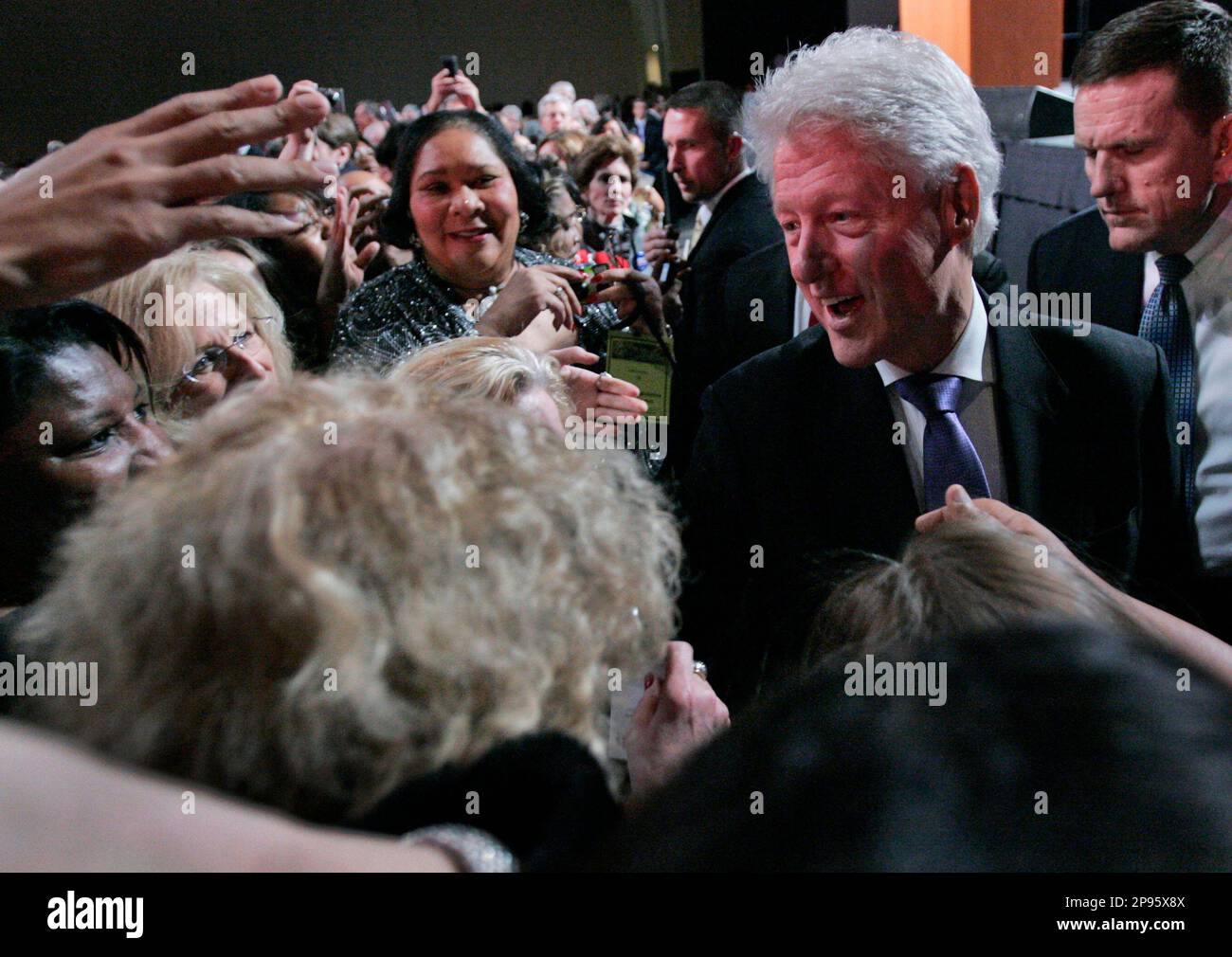 Former President Bill Clinton, greets supporters during the Jefferson ...