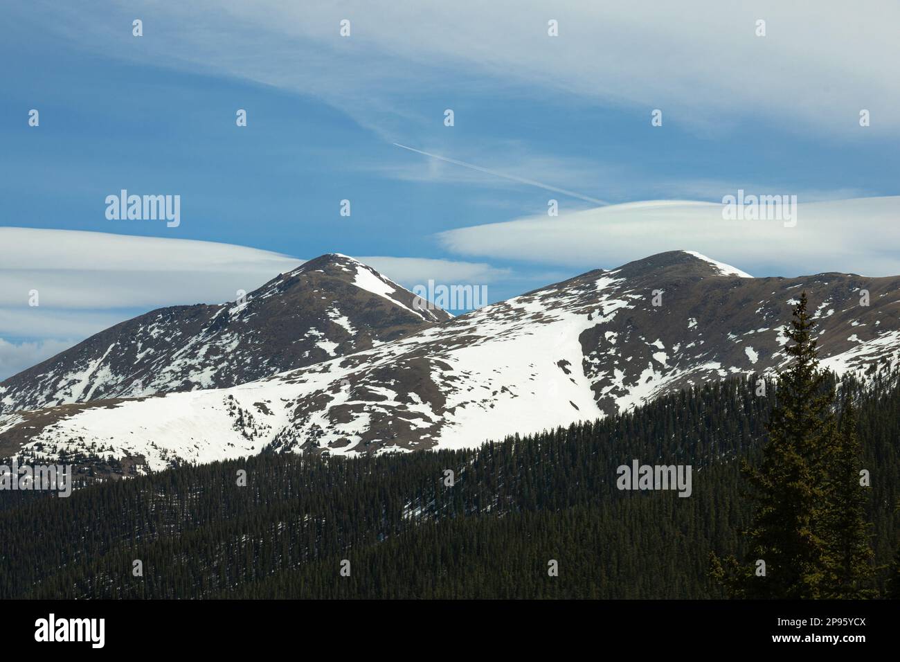 Snowy Mountain top in Colorado Stock Photo