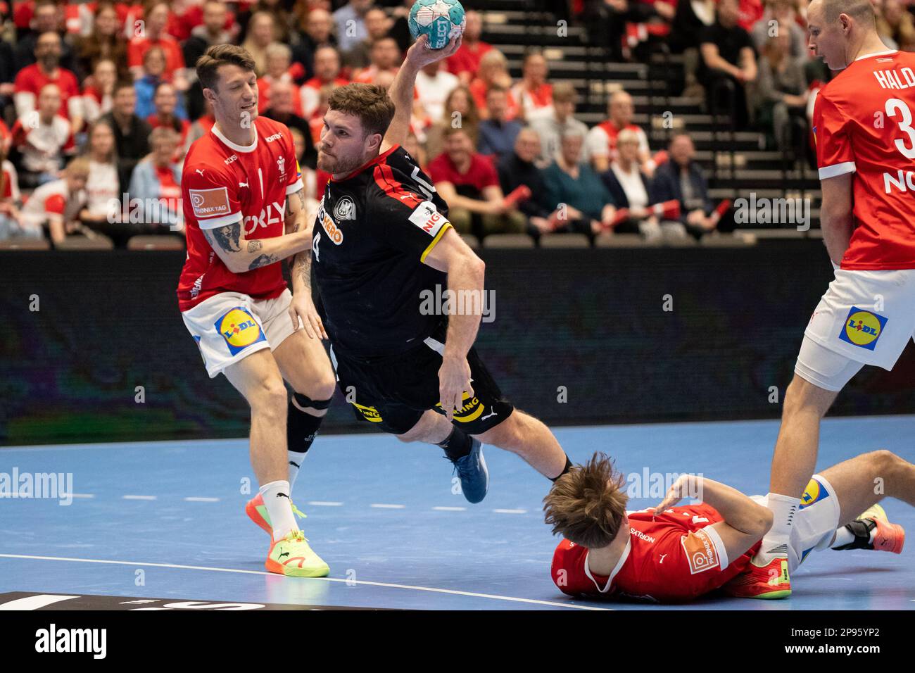 Aalborg, Denmark. 09th Mar, 2023. Johannes Golla (4) of Germany seen during the EHF Euro Cup handball match between Denmark and Germany at Gigantium in Aalborg. (Photo Credit: Gonzales Photo/Alamy Live News Stock Photo