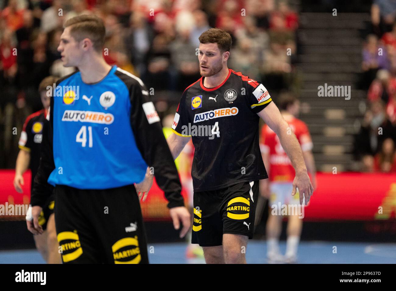 Aalborg, Denmark. 09th Mar, 2023. Johannes Golla (4) of Germany seen during the EHF Euro Cup handball match between Denmark and Germany at Gigantium in Aalborg. (Photo Credit: Gonzales Photo/Alamy Live News Stock Photo
