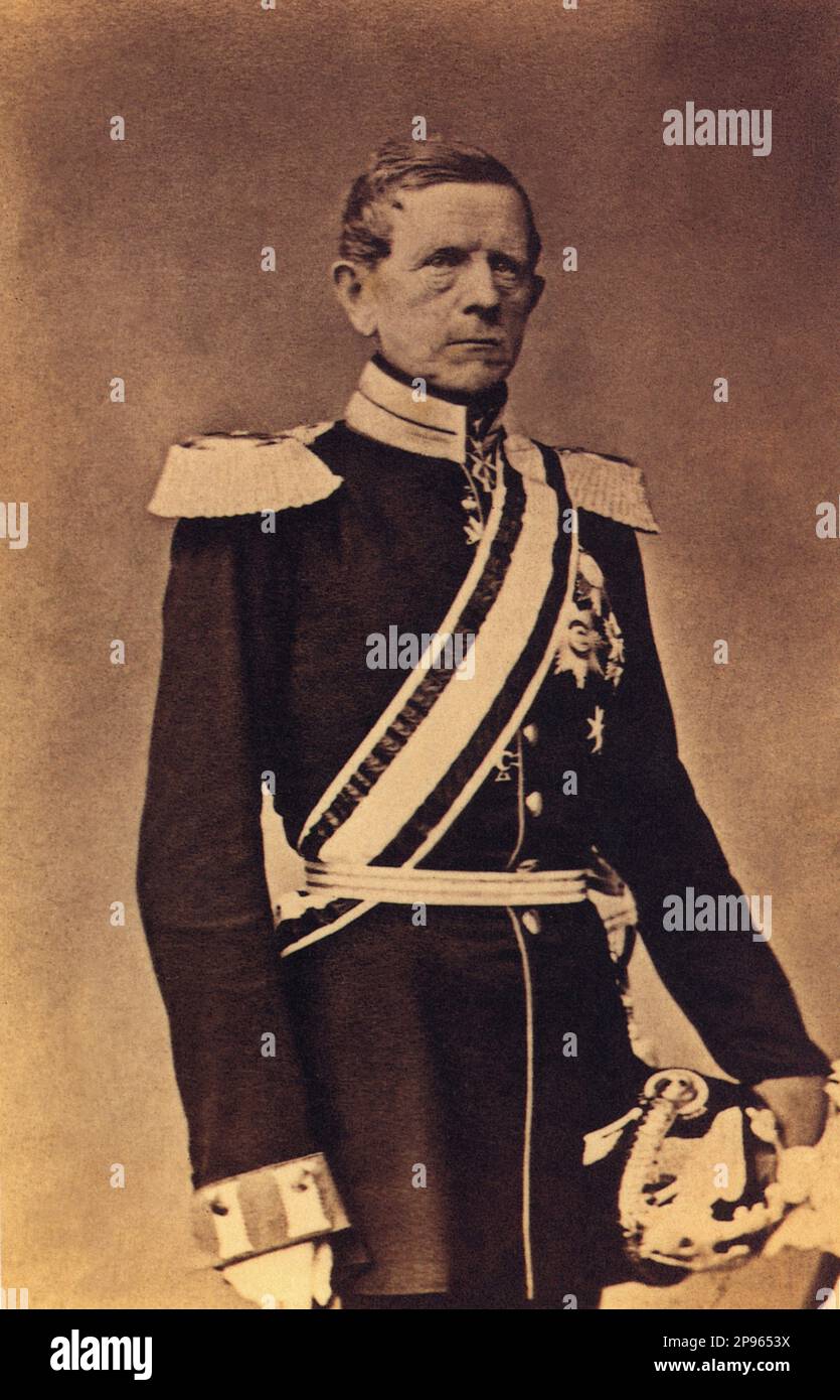 1860 c, GERMANY : Generalfeldmarschall Helmuth, Graf VON MOLTKE  ( known as Helmuth Karl Bernhard von Moltke before 1870 ) ( 1800 –  1891 ), was a German Field Marshal, thirty years chief of the staff of the Prussian army, widely regarded as one of the great strategists of the latter half of the 1800s, and the creator of a new, more modern method, of directing armies in the field. He is often referred to as Moltke the Elder to distinguish him from his nephew Helmuth Johann Ludwig von Moltke, who commanded the German army at the outbreak of World War I . - PRUSSIA  - POLITICO - POLITICA - POLIT Stock Photo