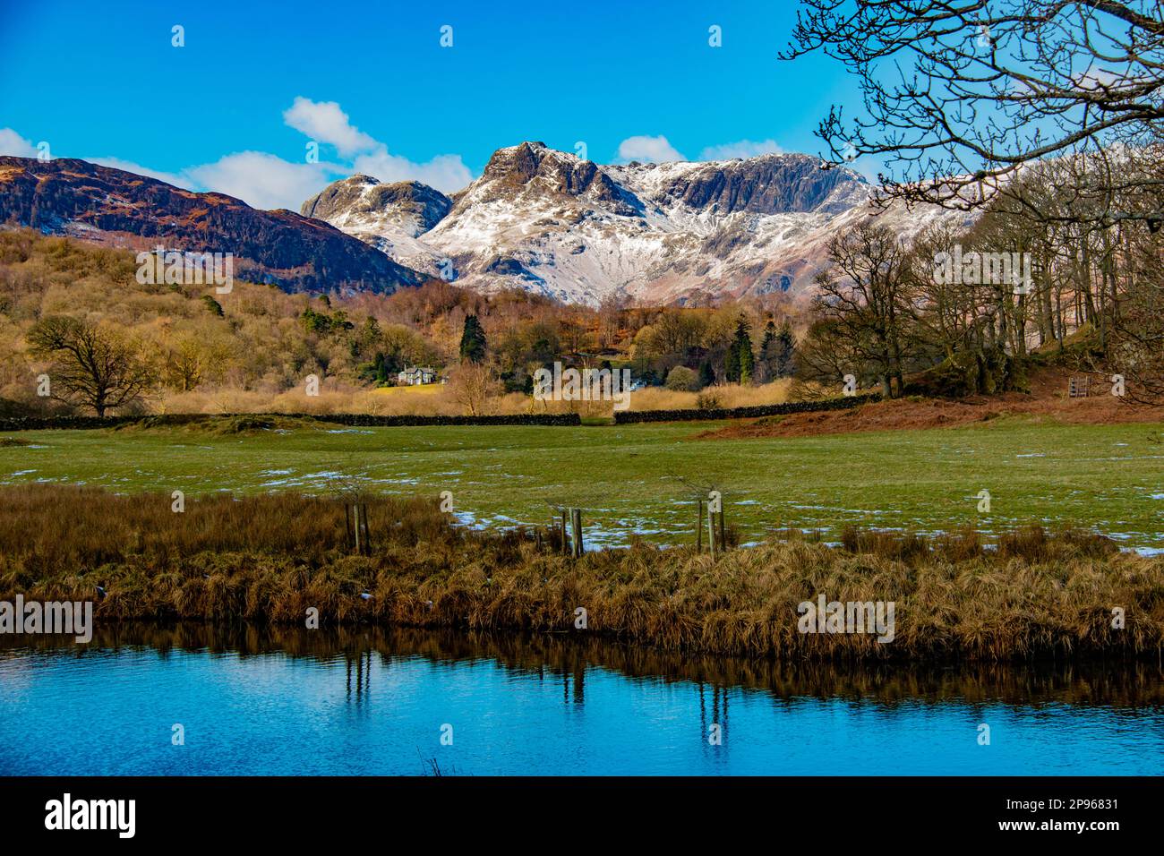 Elter Water, Great Langdale Beck and Ambleside, Lake District National Park, Cumbria Stock Photo