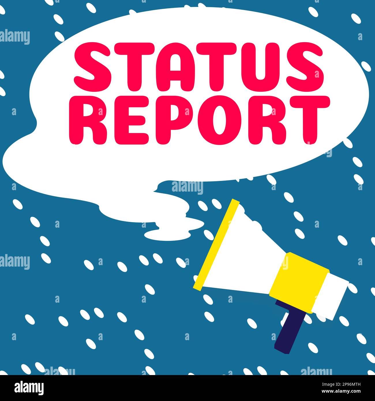 Conceptual display Status Report. Word Written on Update Summary of situations as of a period of