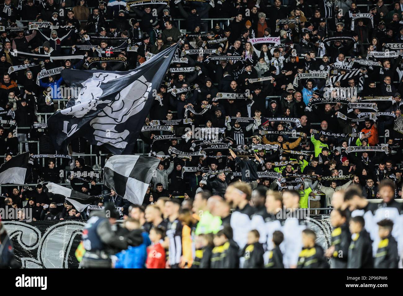 Belgium. 10th Mar, 2023. Charleroi's supporters pictured at the start