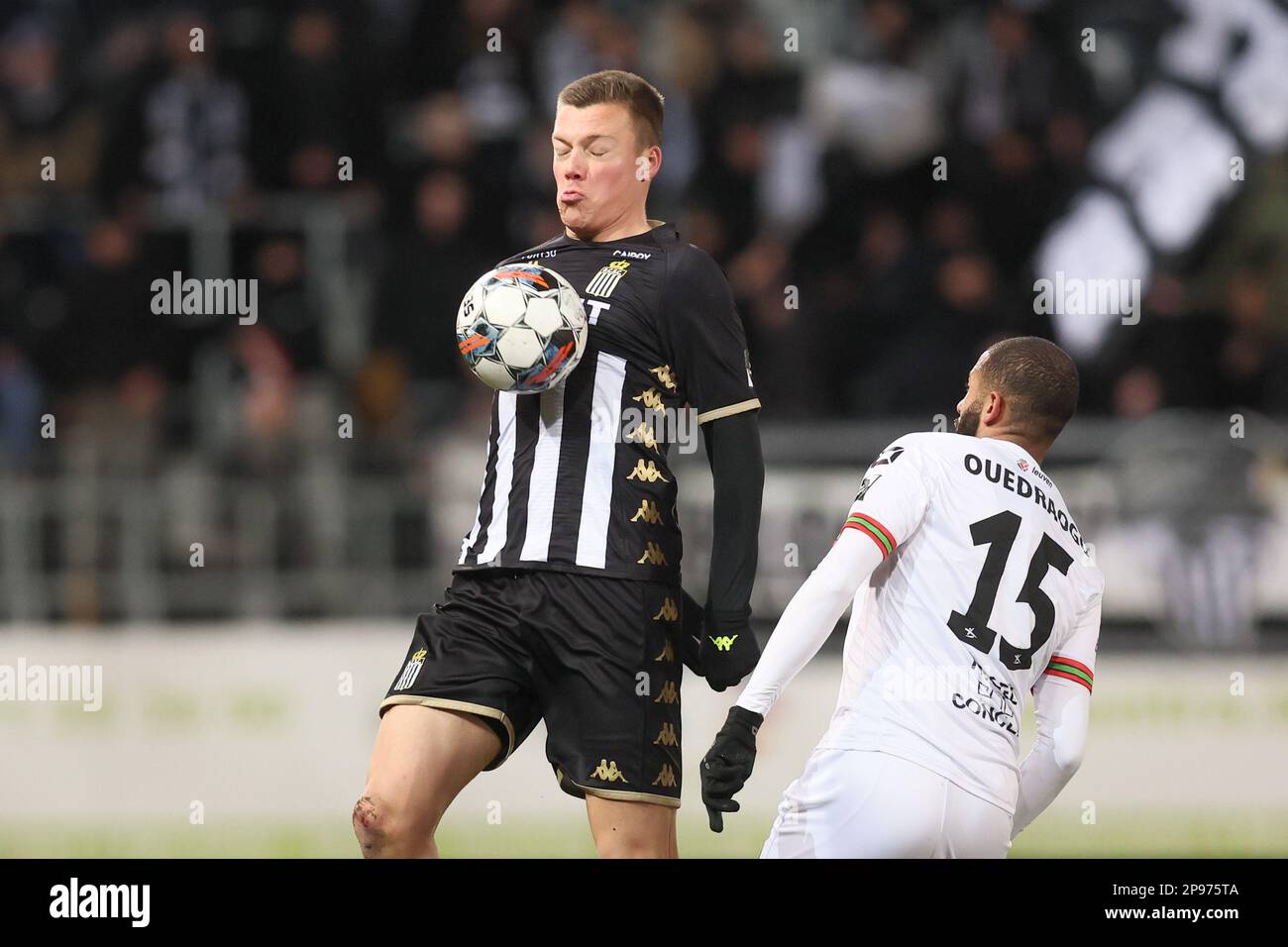 Belgium. 10th Mar, 2023. Charleroi's Daan Heymans and OHL's Dylan