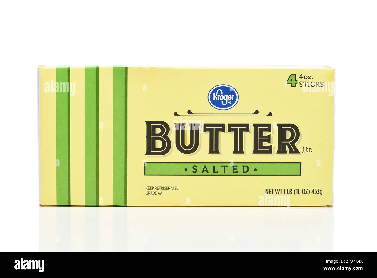 IRVINE, CALIFORNIA - 10 MAR 2023: A package of Kroger brand Salted Butter. Stock Photo