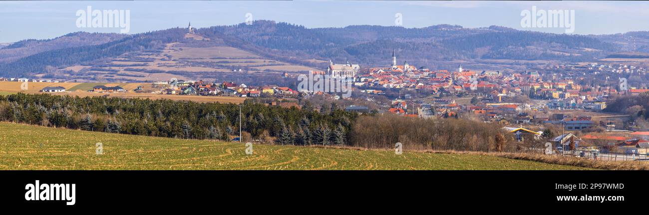 The historic town Levoca, situated in the east of the Spis region, Slovakia Stock Photo
