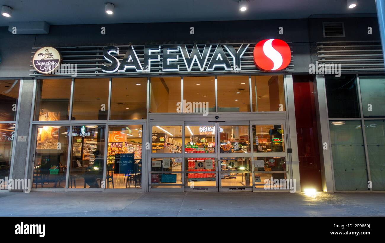 Safeway Grocery Store Entrance In New Westminster British Columbia   Safeway Grocery Store Entrance In New Westminster British Columbia Canada 2P9860J 