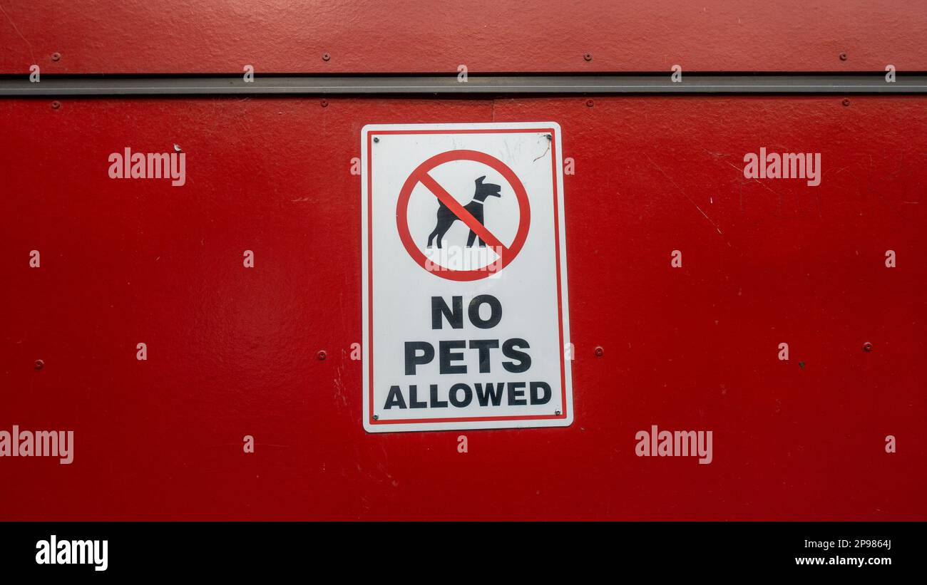 No Pets Allowed Sign Stock Photo Alamy