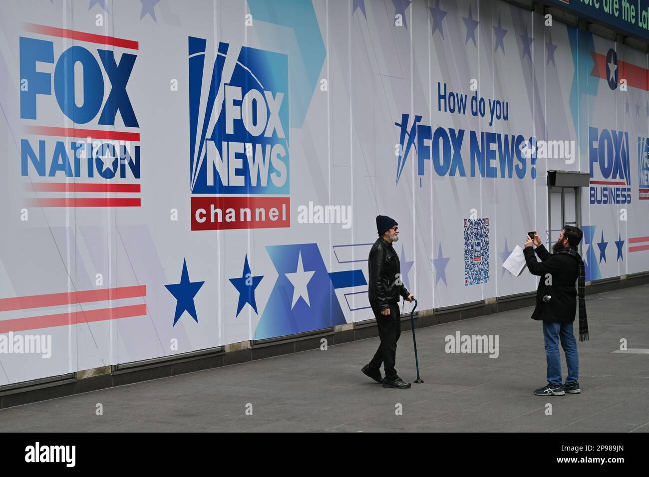 An exterior view of the Fox News Headquarters at the News Corporation building in New York City. Stock Photo