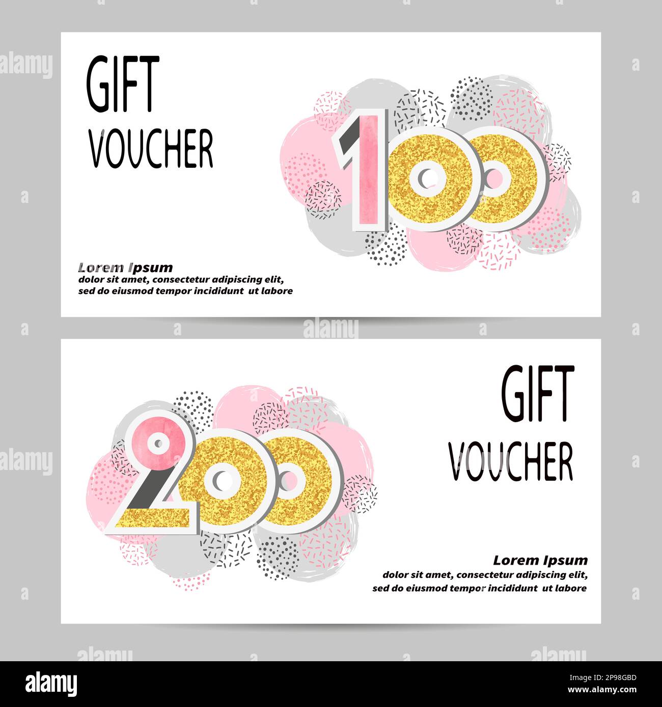 Gift voucher template with glittering numbers,certificate. Background