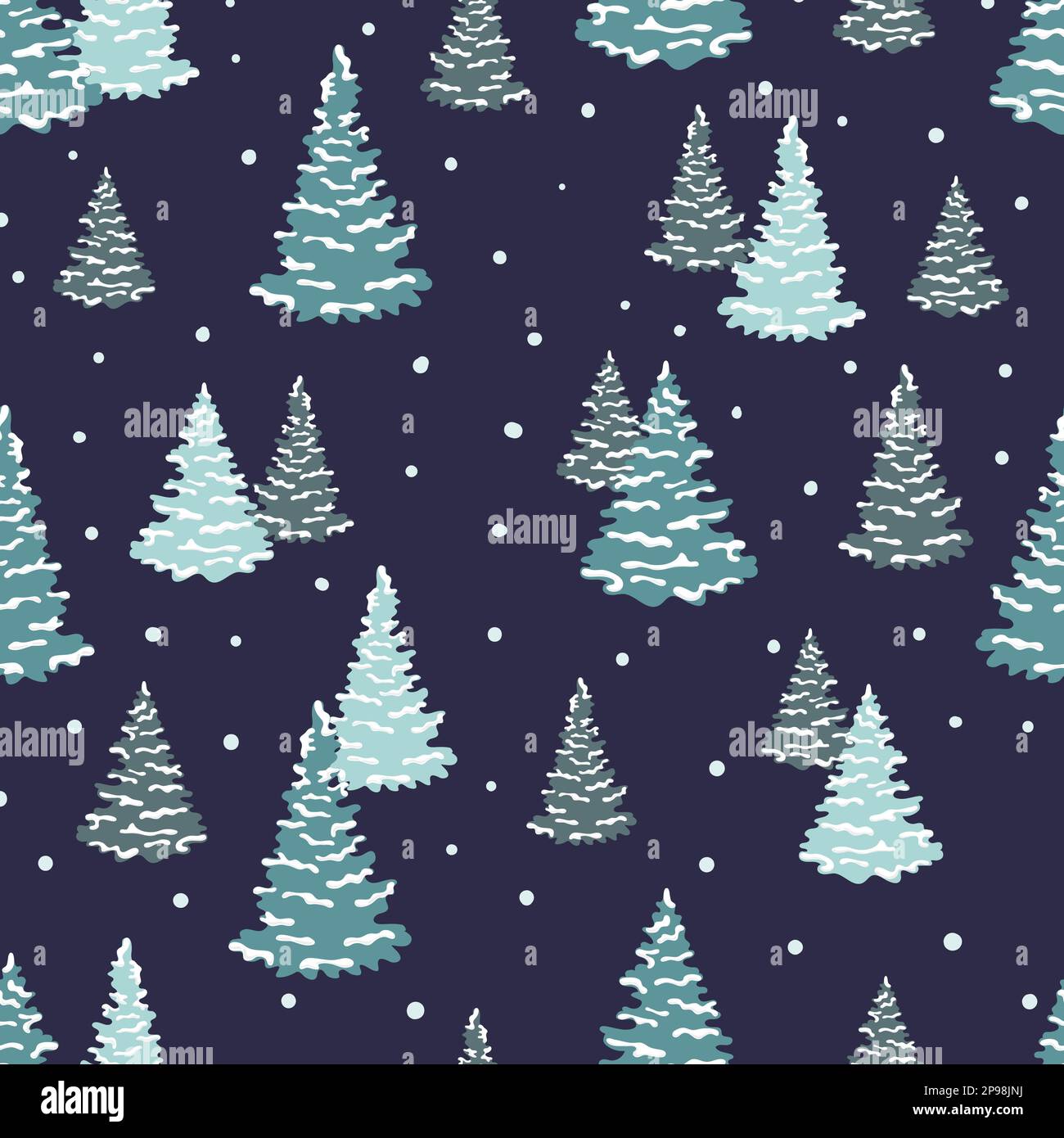 Fir trees pattern. Vector seamless forest winter background Stock ...