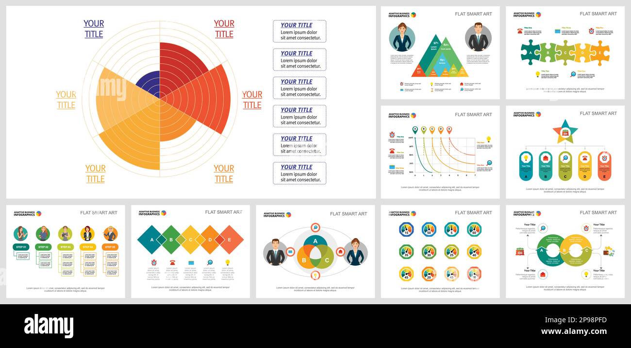 Geometrical infochart layout set Stock Vector