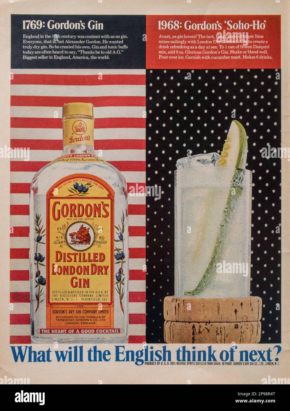 1960 Gordons Gin: The Word for Gin Vintage Print Ad