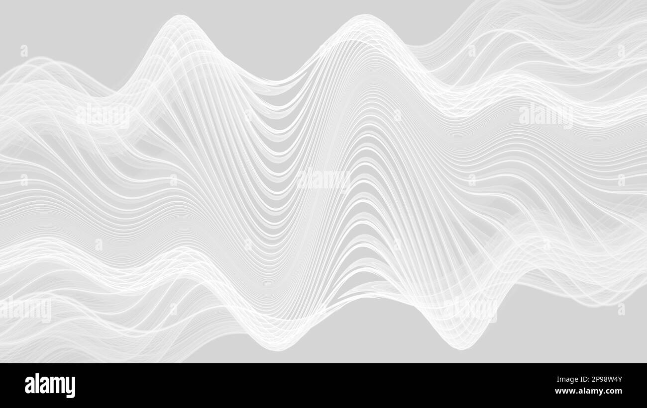 White abstract glowing luminous wavy thread strands wallpaper ...