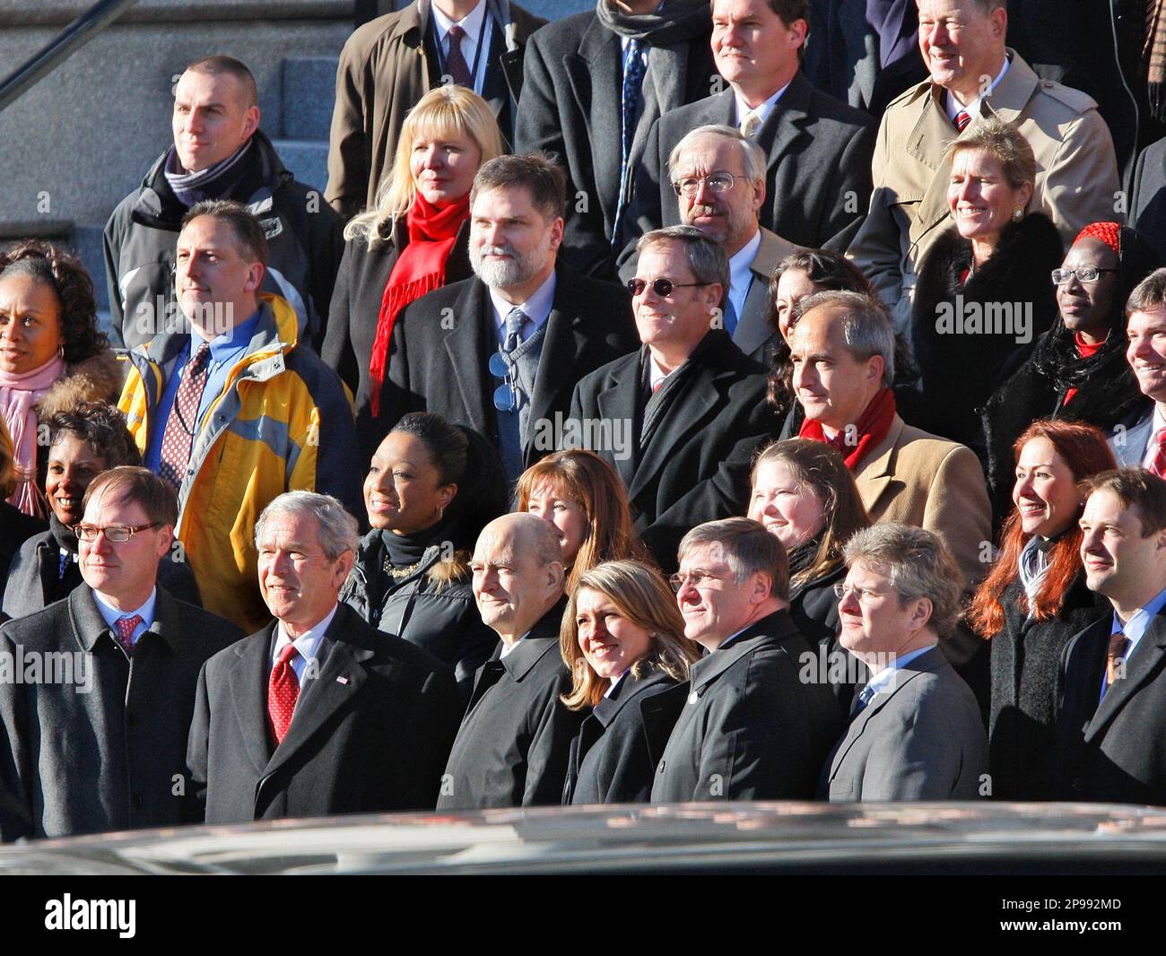 President George W. Bush, lower left, poses with Eisenhower Executive ...